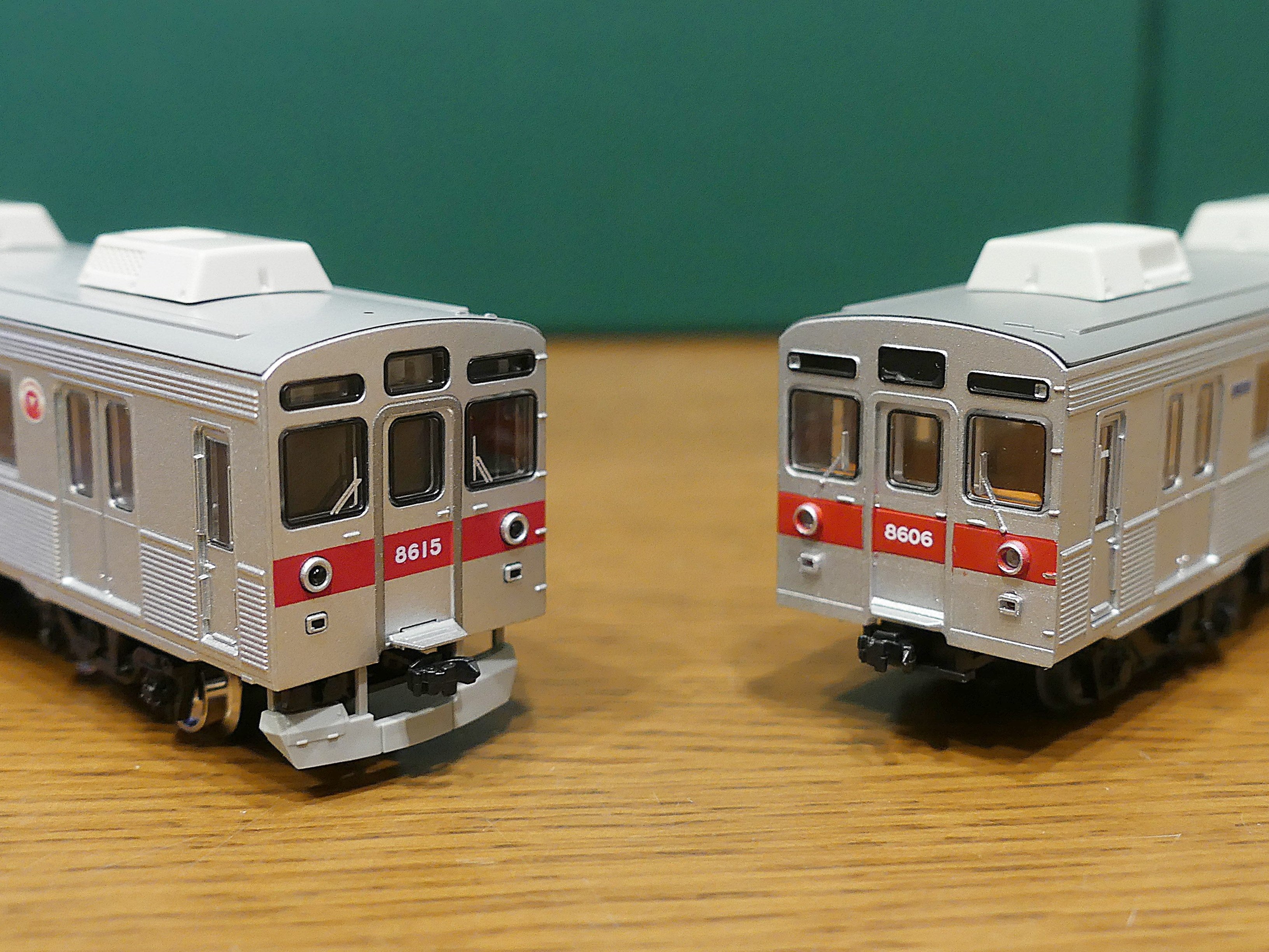 鉄道コレクション&グリーンマックス完成品 東急8500系非軽量車を比較し