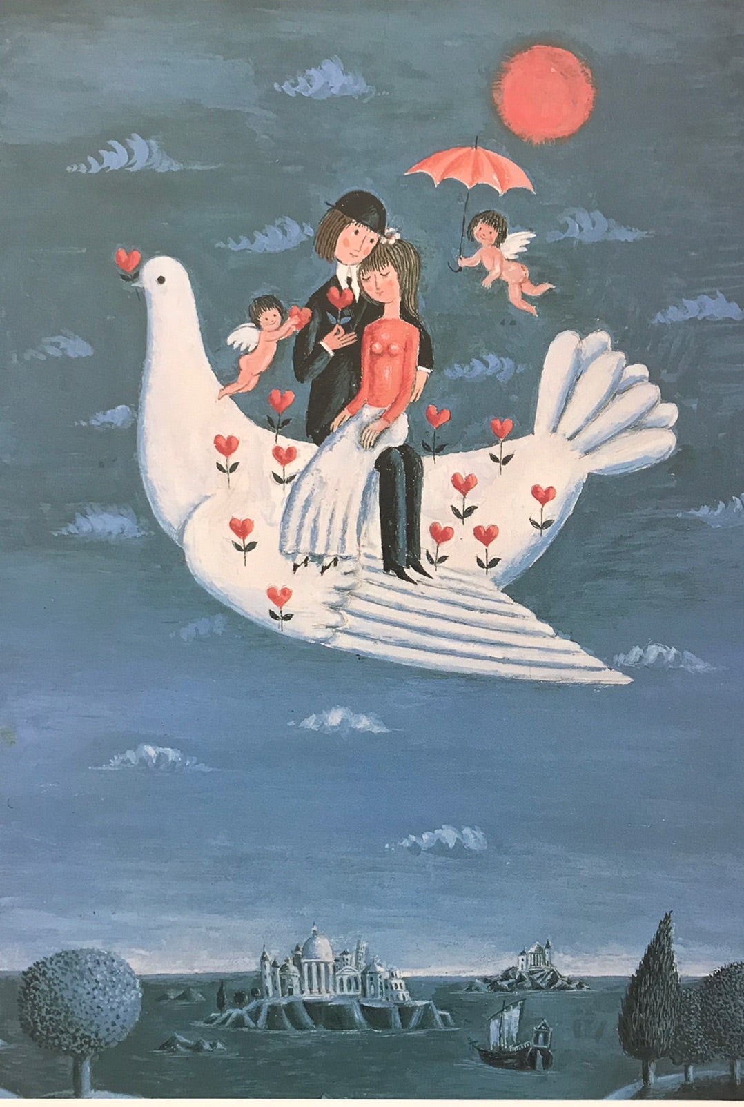 ☆J26☆レイモン・ペイネ「詩人と彼の女神」ミニポスター マット付き