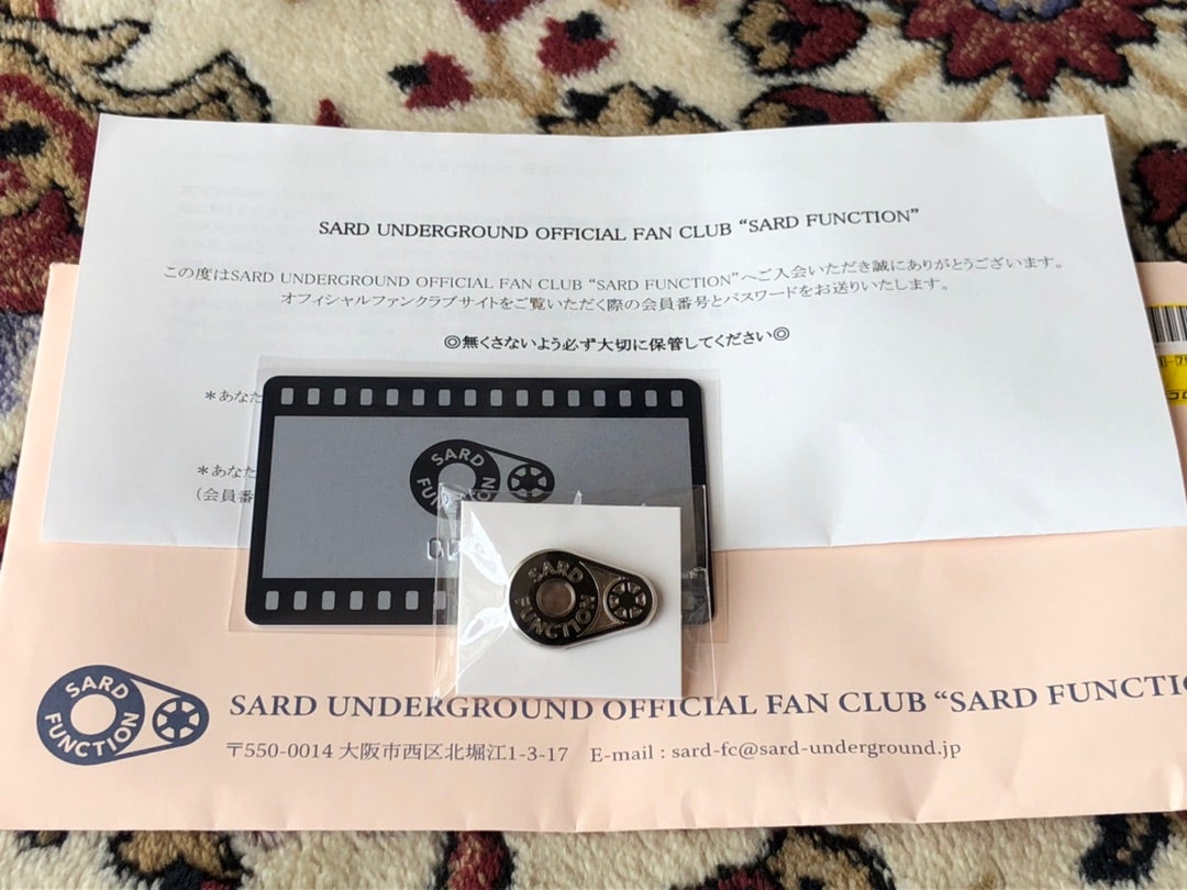 SARD FUNCTION 会員証、ピンバッジ | もう一度・・・