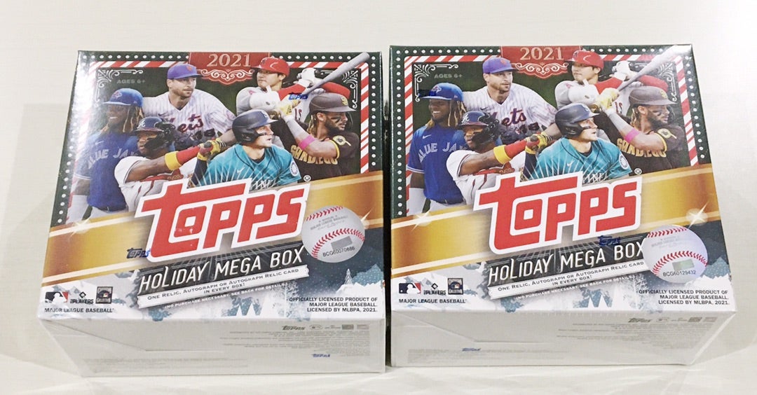 MLB 2021 Topps Holiday Baseball Mega Box 2箱開封 | おっさんの
