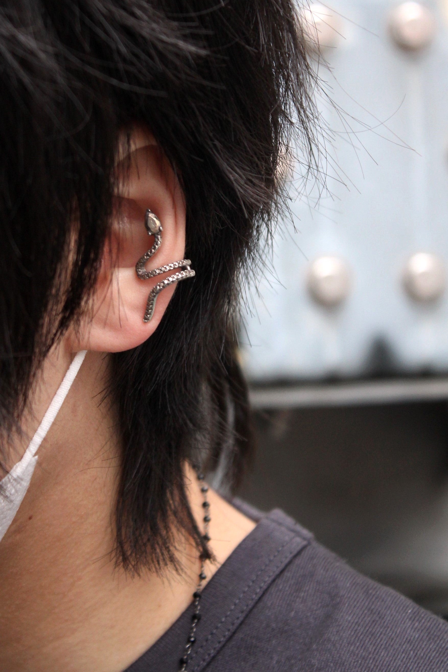 gunda[ガンダ]スネークイヤーカフ、シルバーリング、チェーン