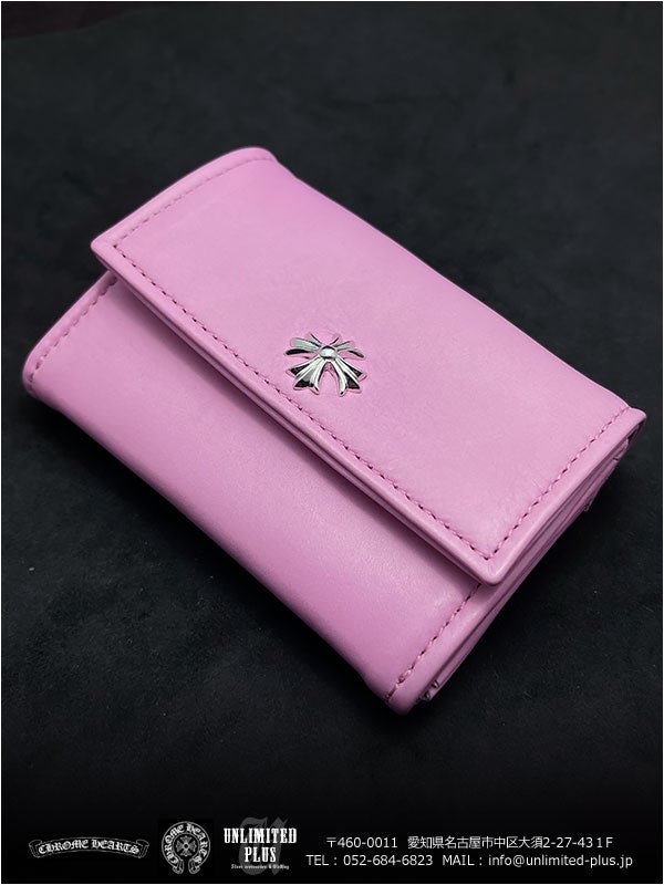 SOLD！クロムハーツ財布 / タイニー CHプラス ピンク レザー！パテント