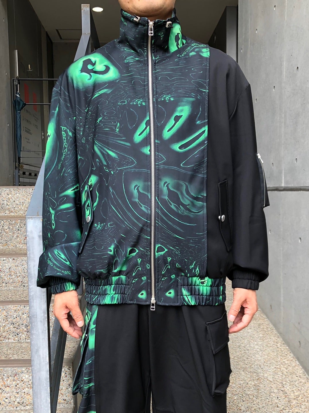 Feng Chen Wang PRINT PANELLED JACKET