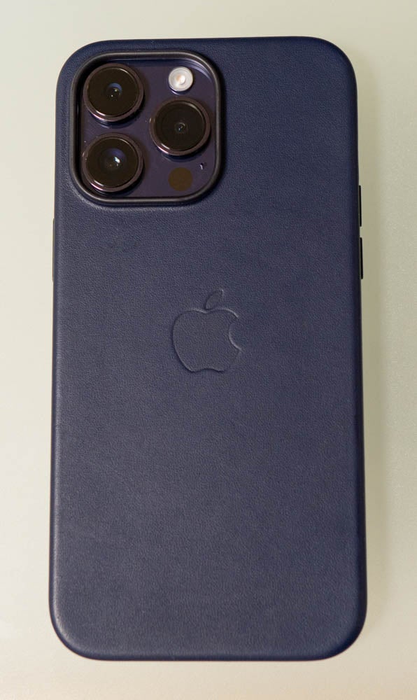 極美品】iPhone14 Pro Max 256GB 紫 純正レザーケース付き 極美品