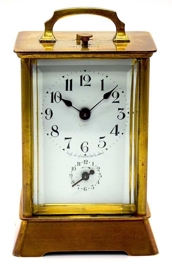精工舎 呼び鈴付キャリッジクロック（枕時計） 大正時代頃【K027
