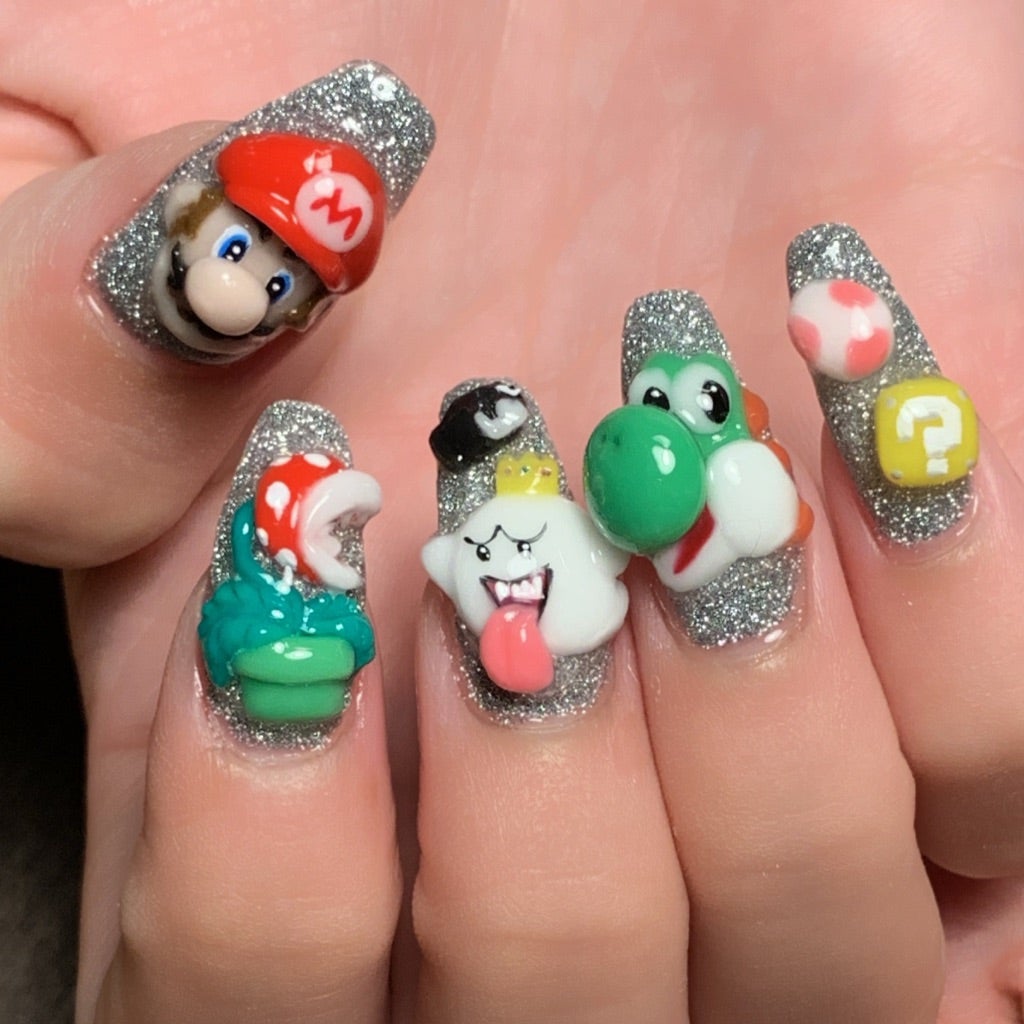 テーマパークネイル☆3Dパーツに挑戦！マリオ編 | 一緒にネイルを