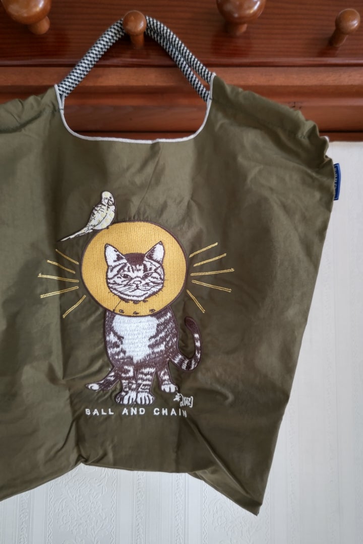 ボール＆チェーン エコバッグ （キャット・khaki）。 | ＊A.D.M.J.が
