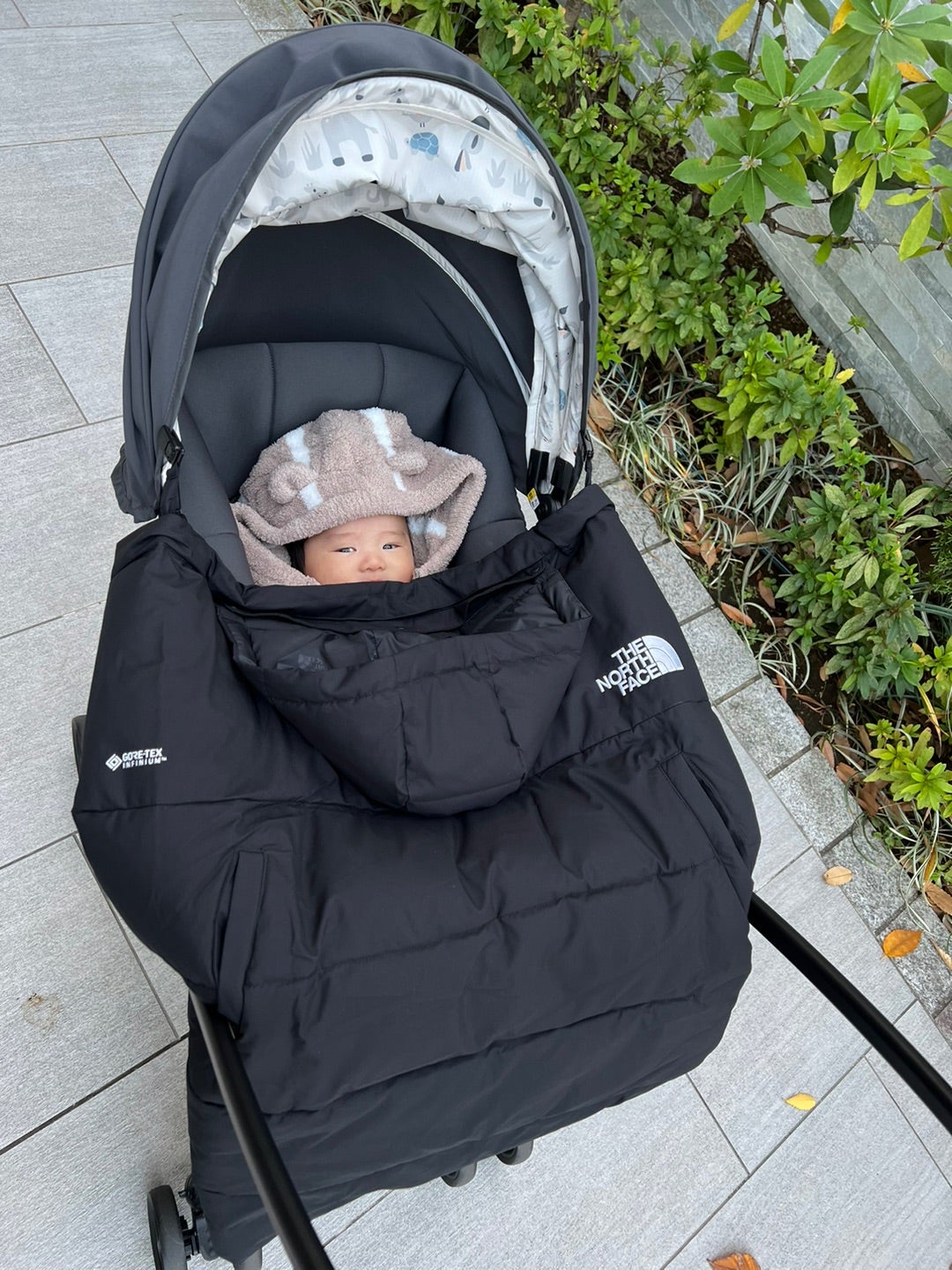 ベビーカー用にノースフェイスのブランケット | 尻無浜冴美