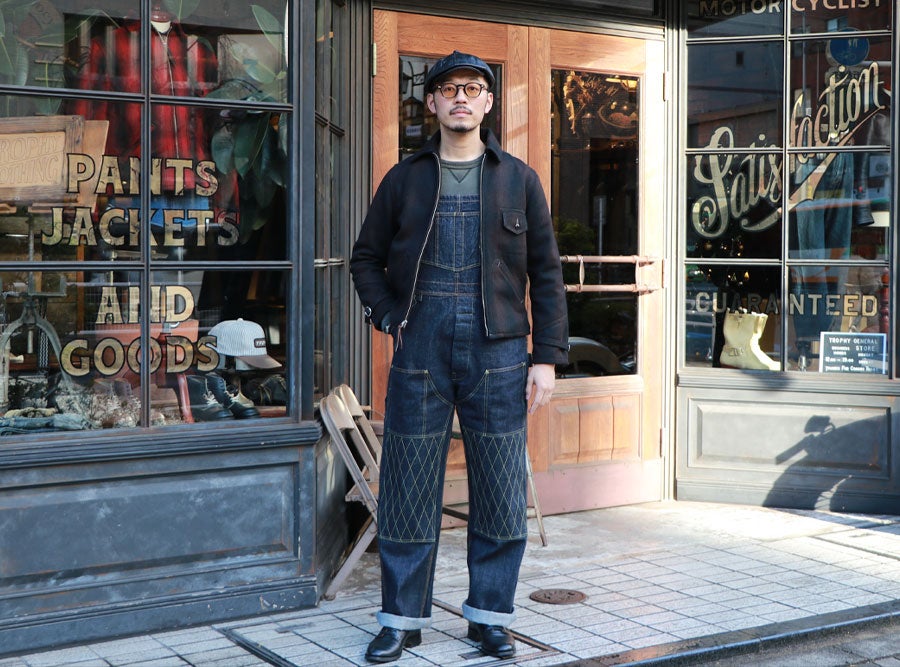 トロフィークロージング W Knee Carpenter Overall Dirt Denim