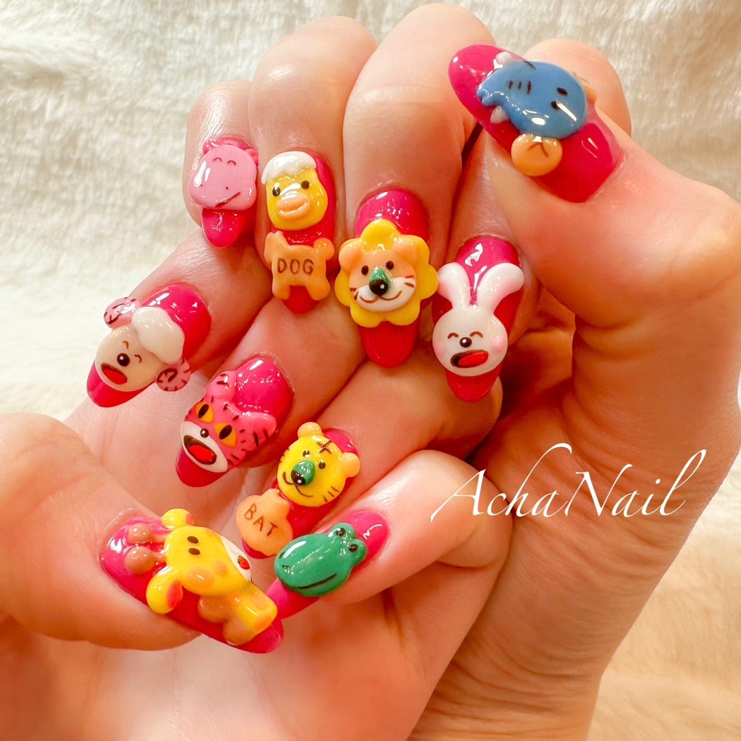 3dネイルパーツ アニマル どうぶつ デコパーツ 3dネイルパーツ