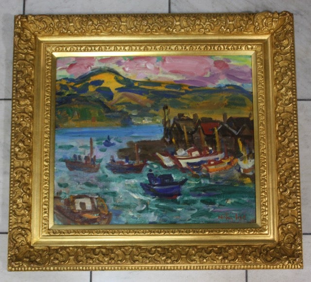 井手宣通 朝の漁港 油彩画入荷 】 | 福島県郡山駅前の画廊 ギャラリー