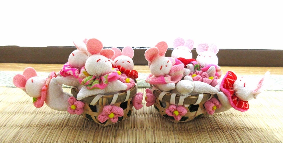 うさぎのおしくらまんじゅう | 風遊花（ふうか）～古布とうさぎとお雛様～