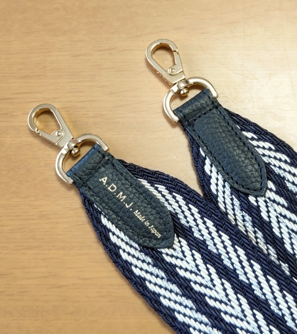 A.D.M.J. ショルダーストラップ（コン/ネイビー/ゴールド