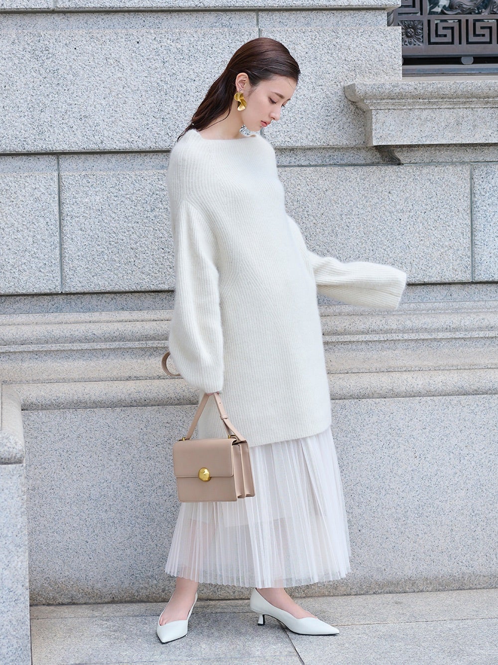 FRAY I.D ラクーンニットミニワンピース | FLAT 1F