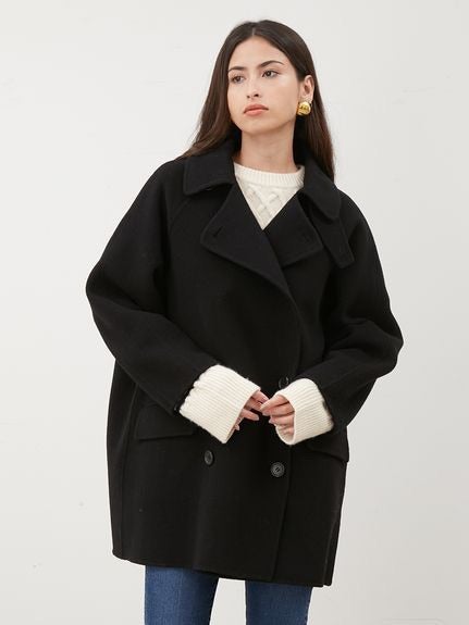 Mila owen 衿ストラップハーフ丈リバーPコート | FLAT 1F