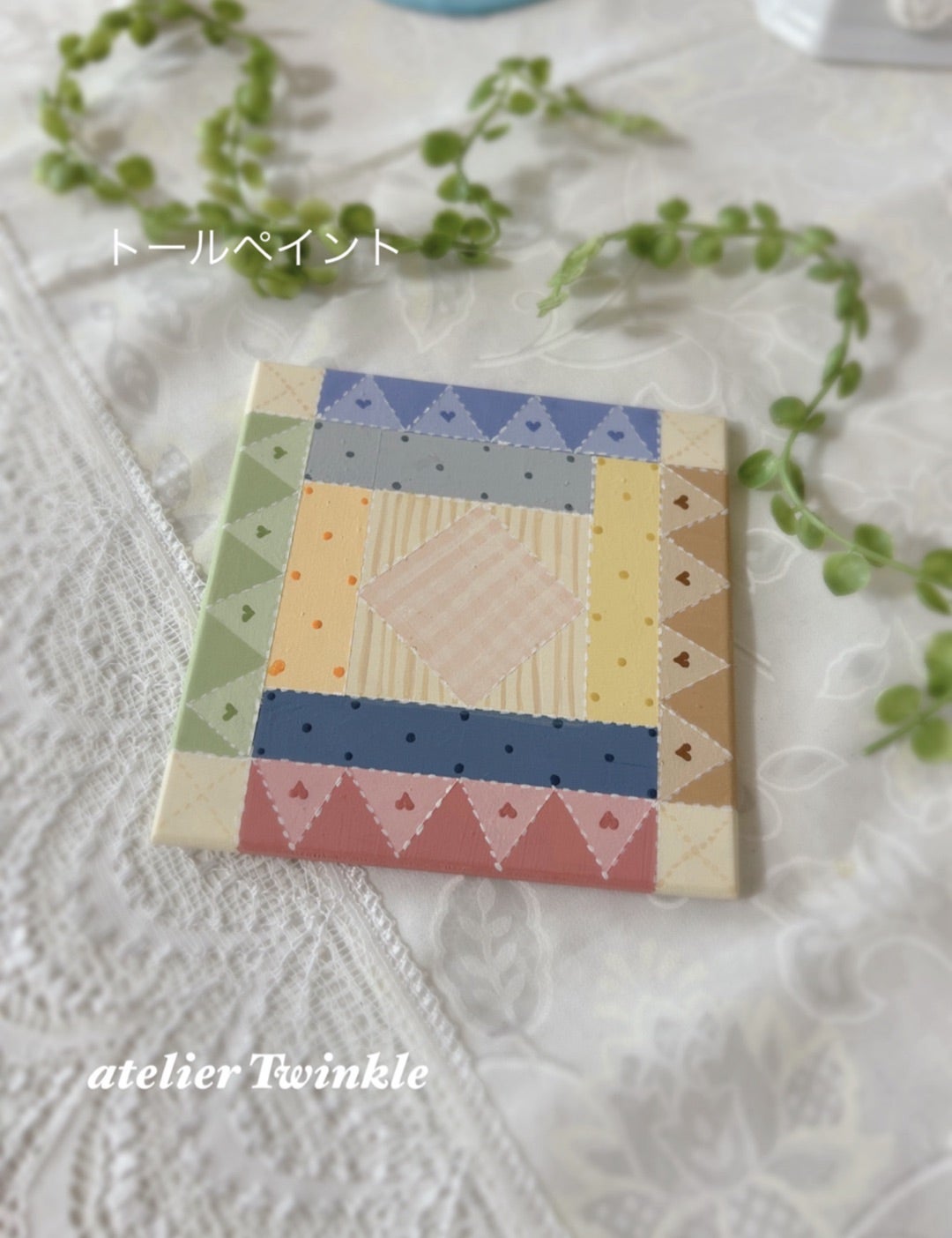 サンプラーの一枚目完成〜！【トールペイント】 | 表札、看板