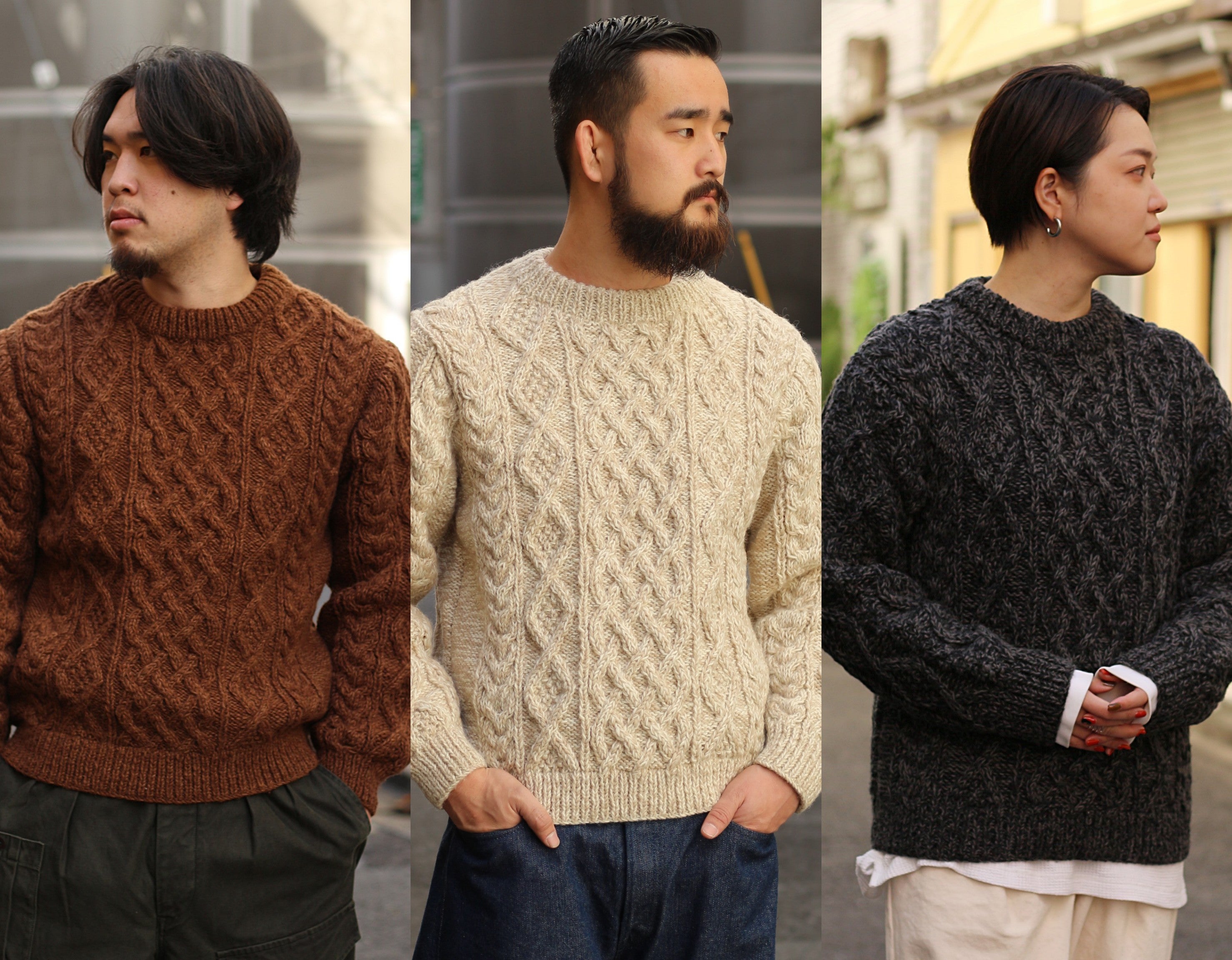 Pherrow's】Lot: PNS-CABLE ネパールシリーズの定番ケーブルニット