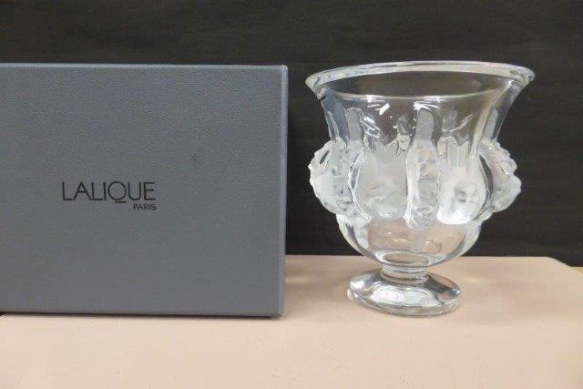 ラリック クリスタル LALIQUE ダンピエール DAMPIERRE 花瓶 花器 小鳥