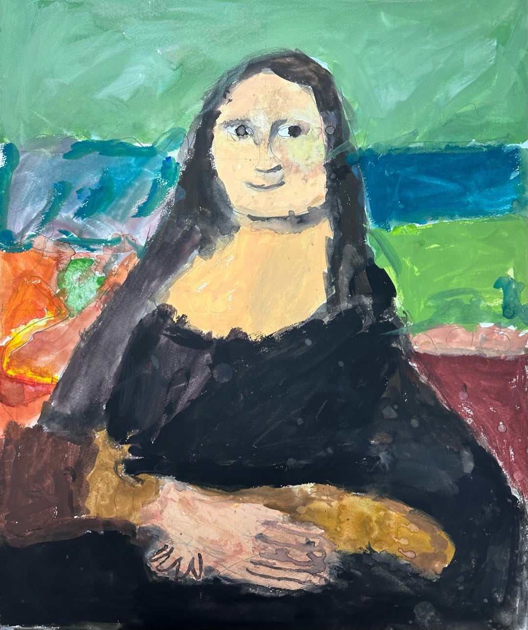 モナリザ(小1〜小5の名画模写) 1 | アトリエニケのブログ