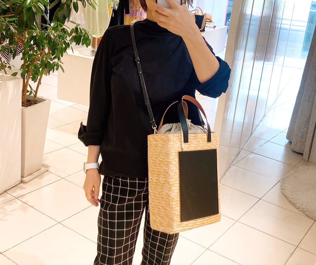 みかん)PLAN C かごバッグ ベージュ/黒 みかん様専用)PLAN C かご