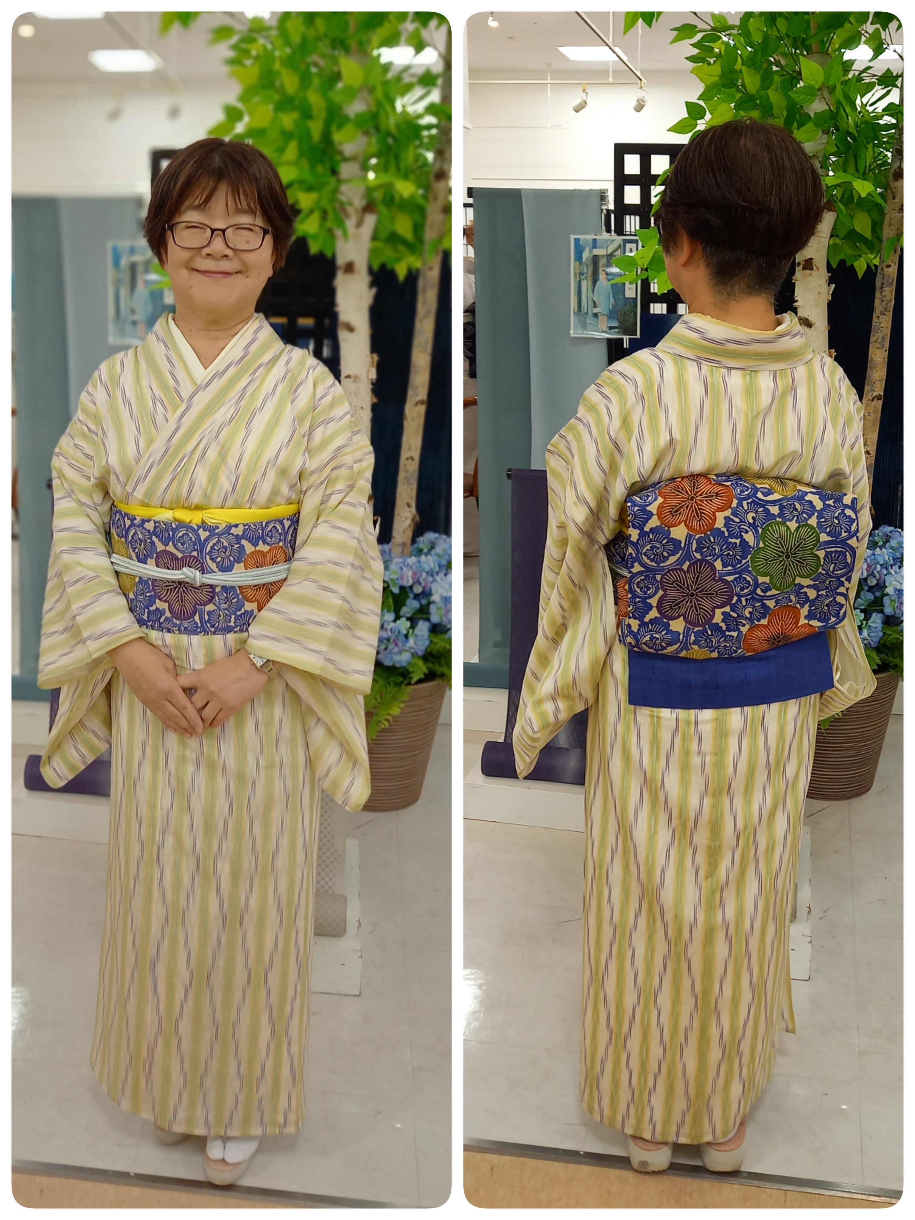 明石縮を着る、着物好きの集まりで | 60代を週1の着物で、ワクワクする