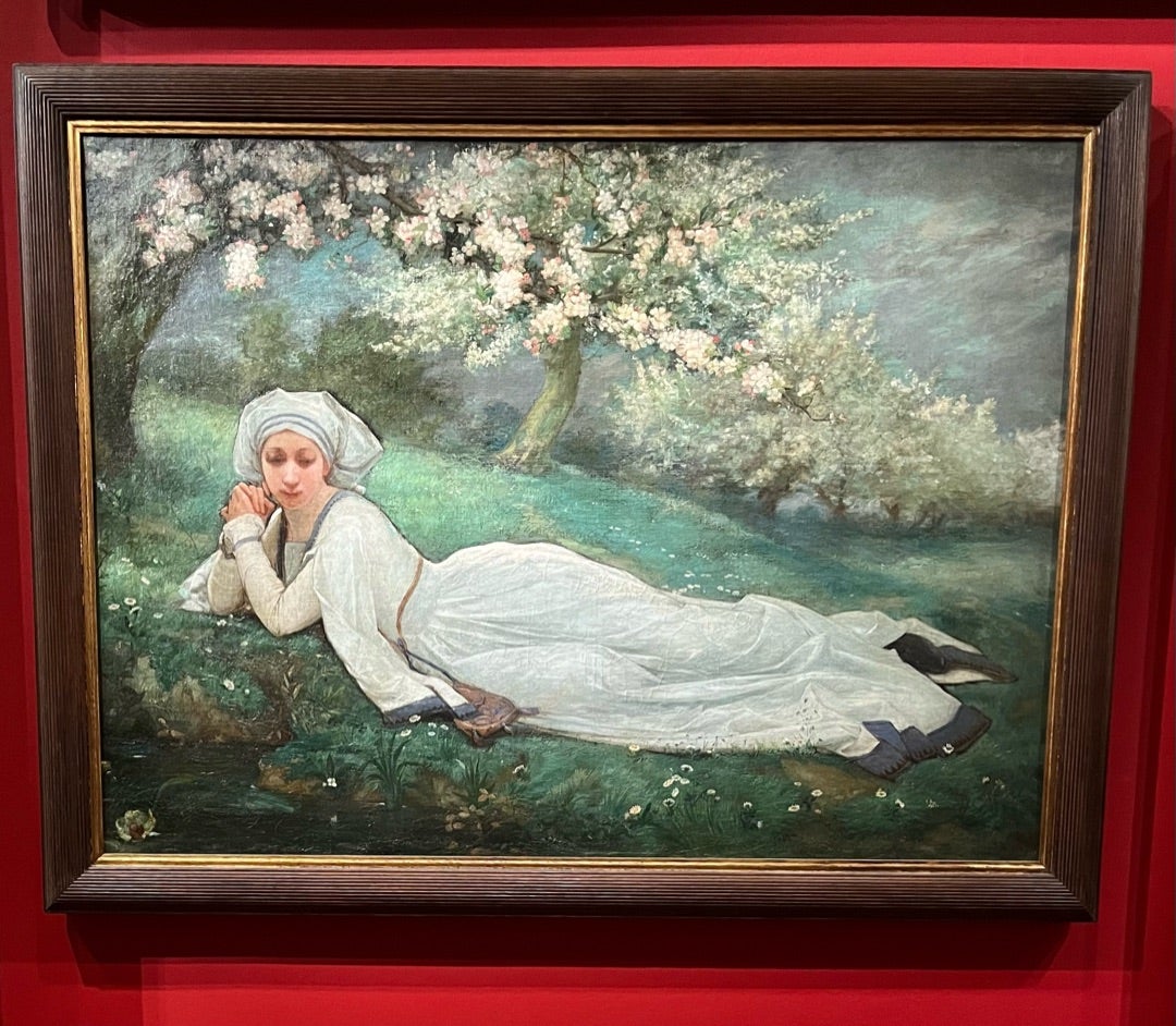 絵画 油絵 作者不詳 肉筆油絵 風景画 散歩道 F6 絵画 油絵 作者不詳