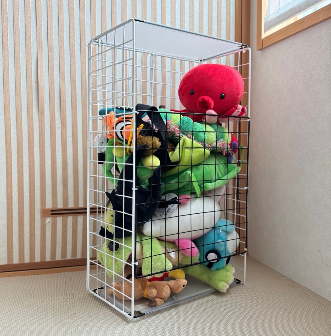ワイヤーネットぬいぐるみ収納をDAISOの材料だけで | かぁやん｜建築士