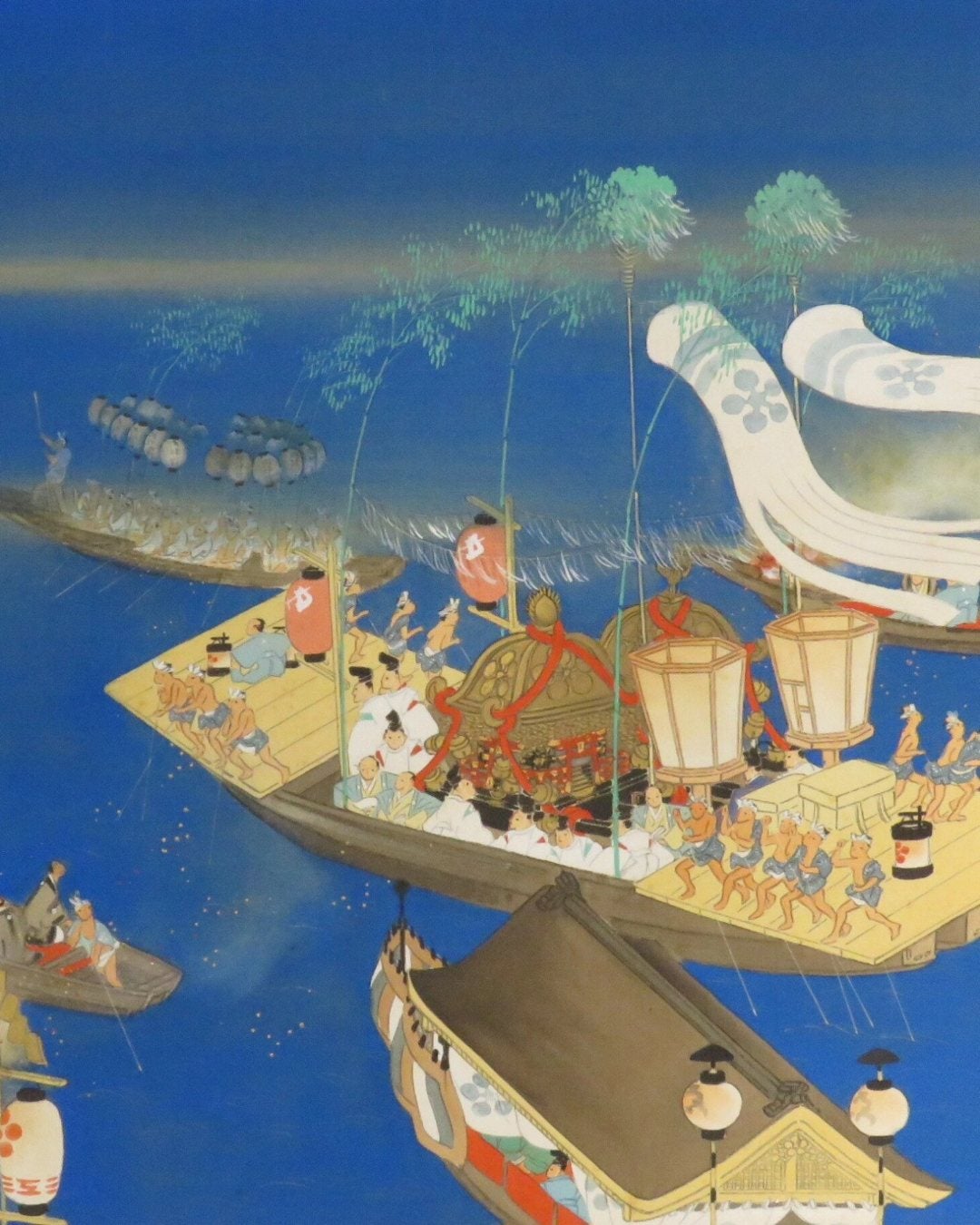 季節の掛け軸 林文塘「舟渡御」(天神祭)のご紹介 | 大阪の掛軸・工芸品