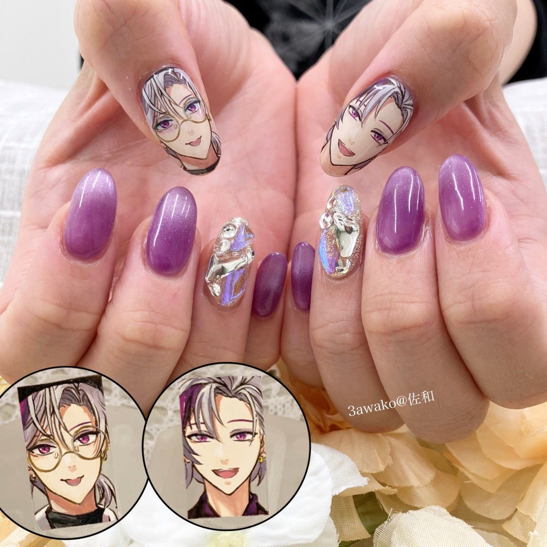 乾杯グラスネーム ネイルパーツ 不破湊 痛ネイル 推しネイル ①