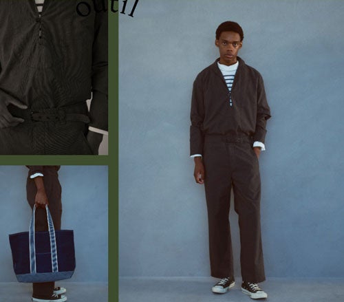 ウティのCHEMISIER SAPOIS チェックシャツ＆TRICO GER モックネック