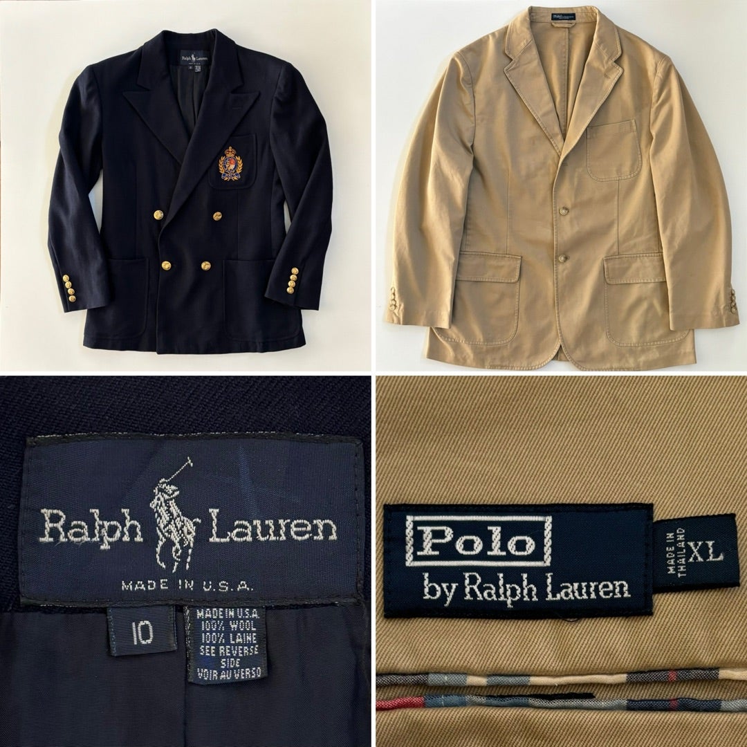 80年代ラルフローレン「(ダブルブレスト)ネイビーブレザー」MADE IN