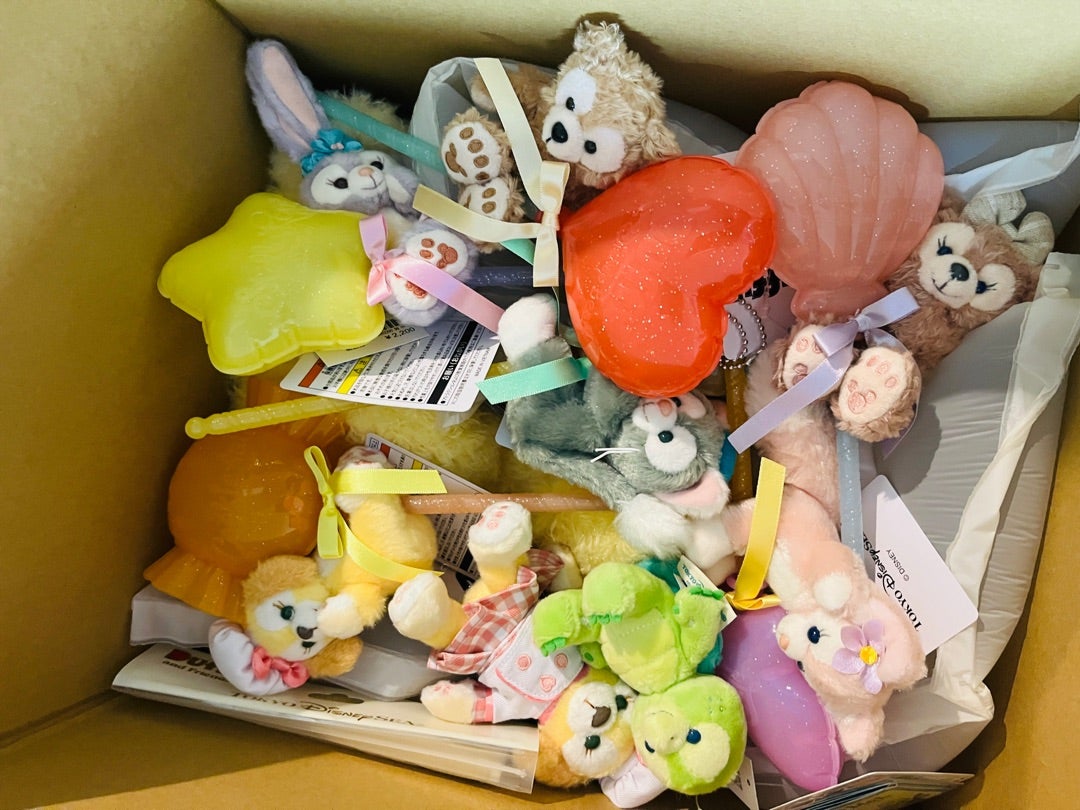 全員お迎えダッフィーフレンズのぬいぐるみスティック！オンラインお顔