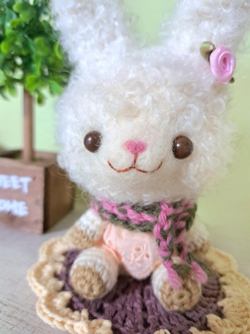 展示販売作品♡モコモコ毛糸のうさぎちゃん(^^♪ | 初心者さんの”編