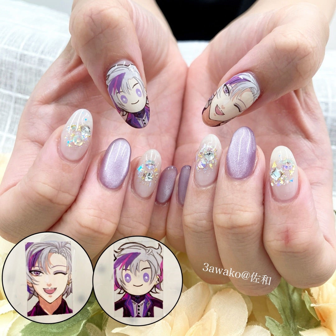 乾杯グラスネーム ネイルパーツ 不破湊 痛ネイル 推しネイル ①