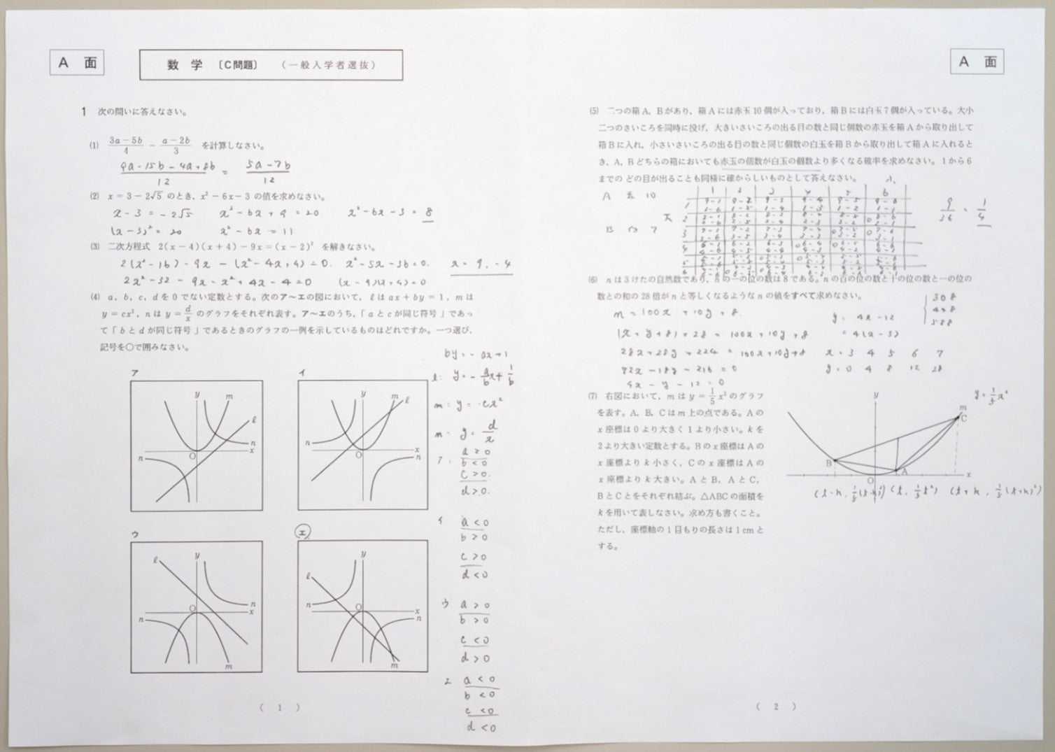 限定3割引 塾講師オリジナル数学解説 学芸大附 高校入試 過去問 2008