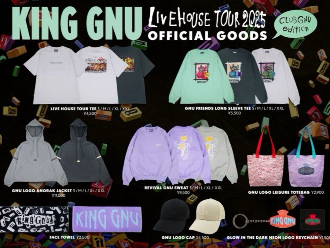King Gnu LIVE HOUSE TOUR グッズ詳細 | Always in the smile