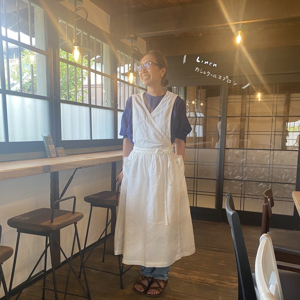 製作記録⋆リネンのカシュクールエプロン | 神戸 手作り服・布雑貨