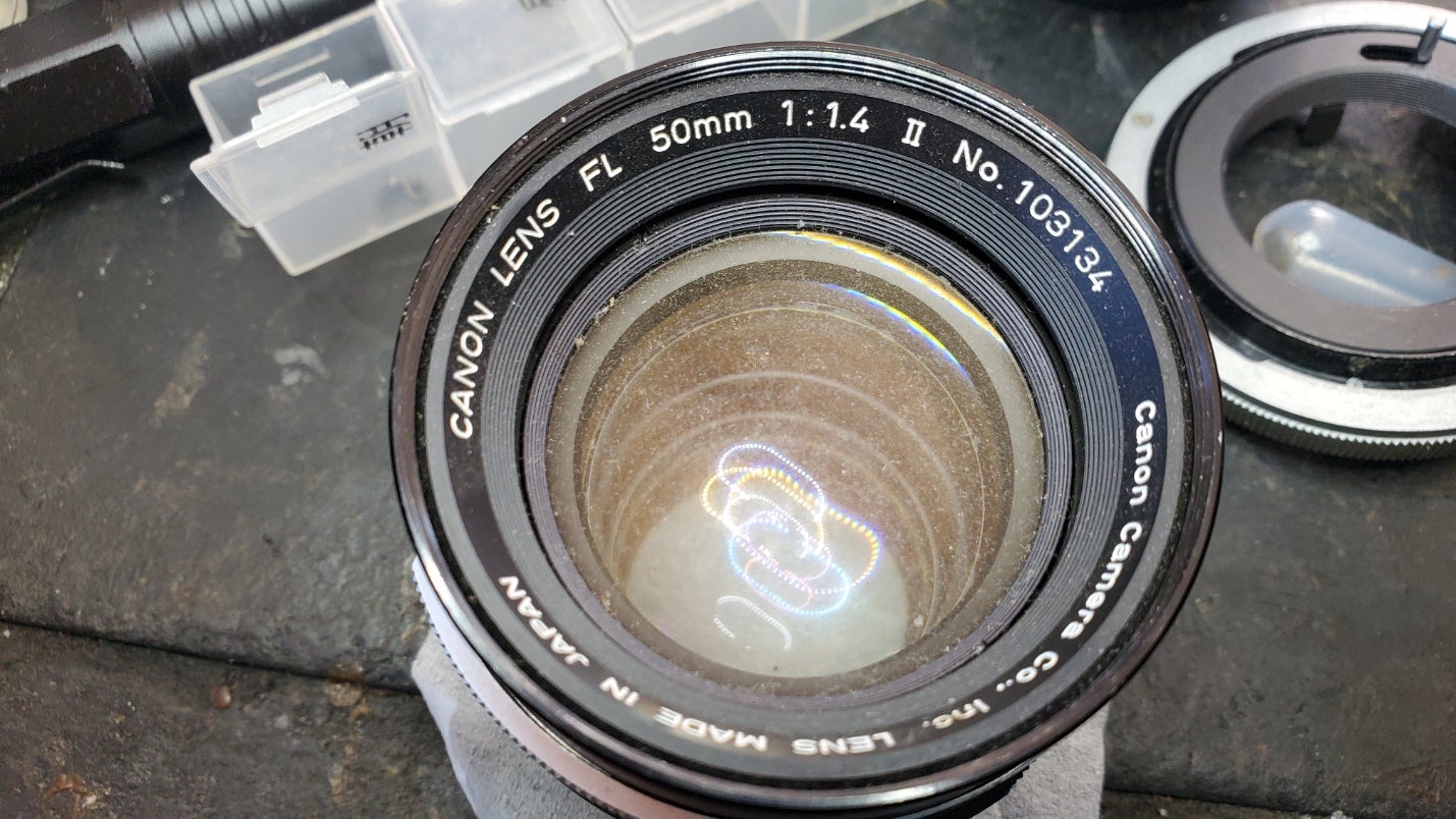 なんだかよく判らない構造している CANON FL 50mm F1.4 分解＆清掃