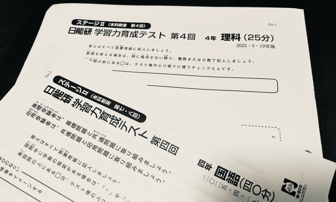 日能研4年】学習力育成テスト4回目の自己採点 | 【2028年】中受までの記録