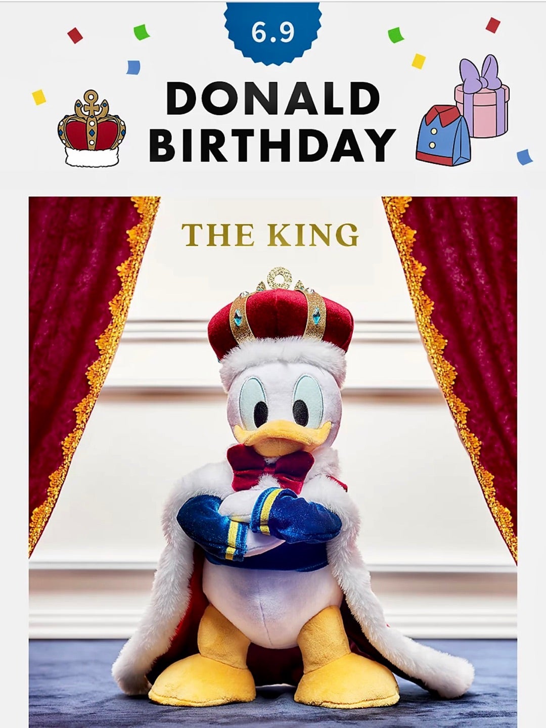 ドナルドダック DONALD THE KING BIRTHDAY ※タグ付き｜ドナルドダック