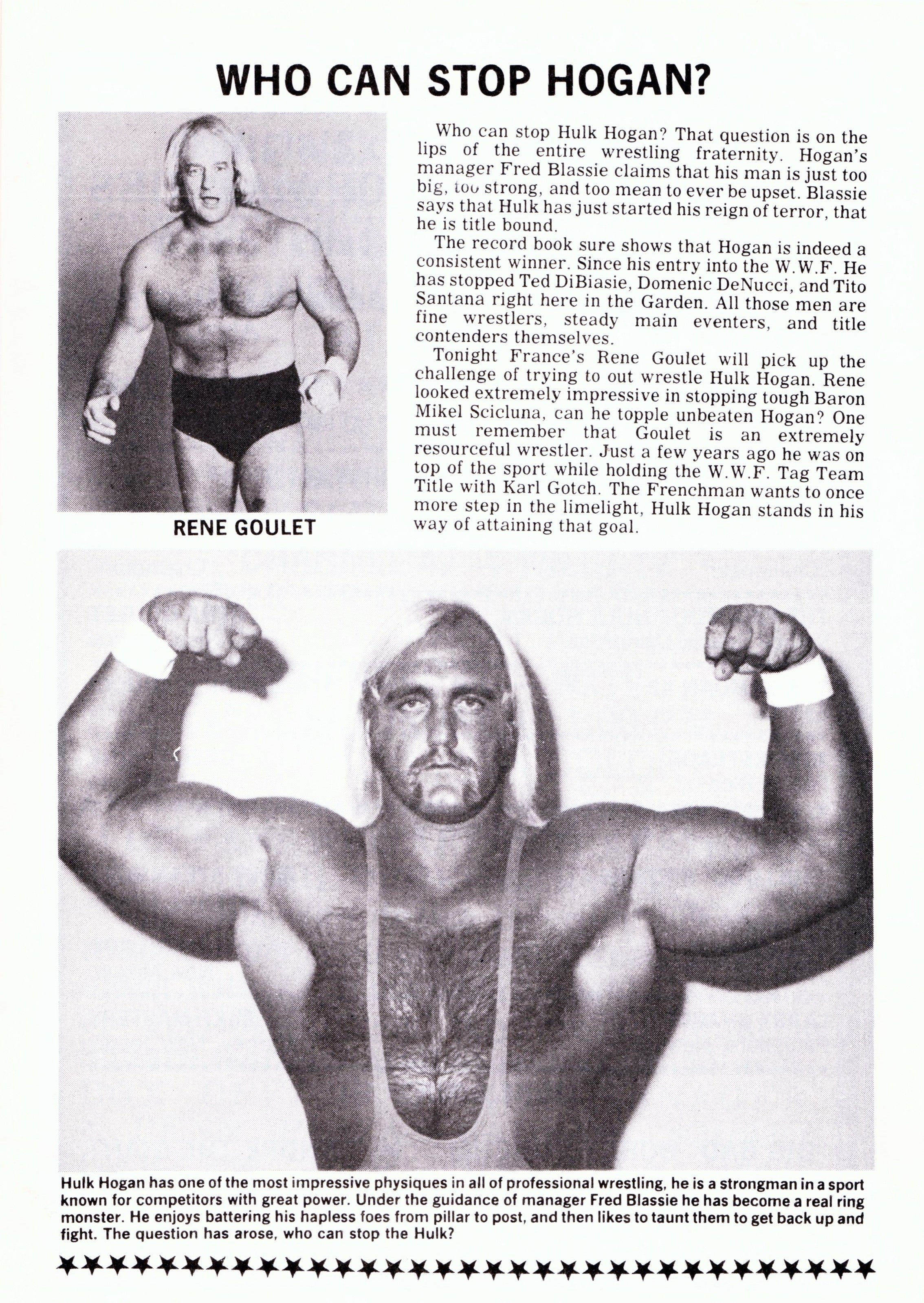 ハルク・ホーガン売り出し期のWWFパンフレットを見てみる（1980～81年