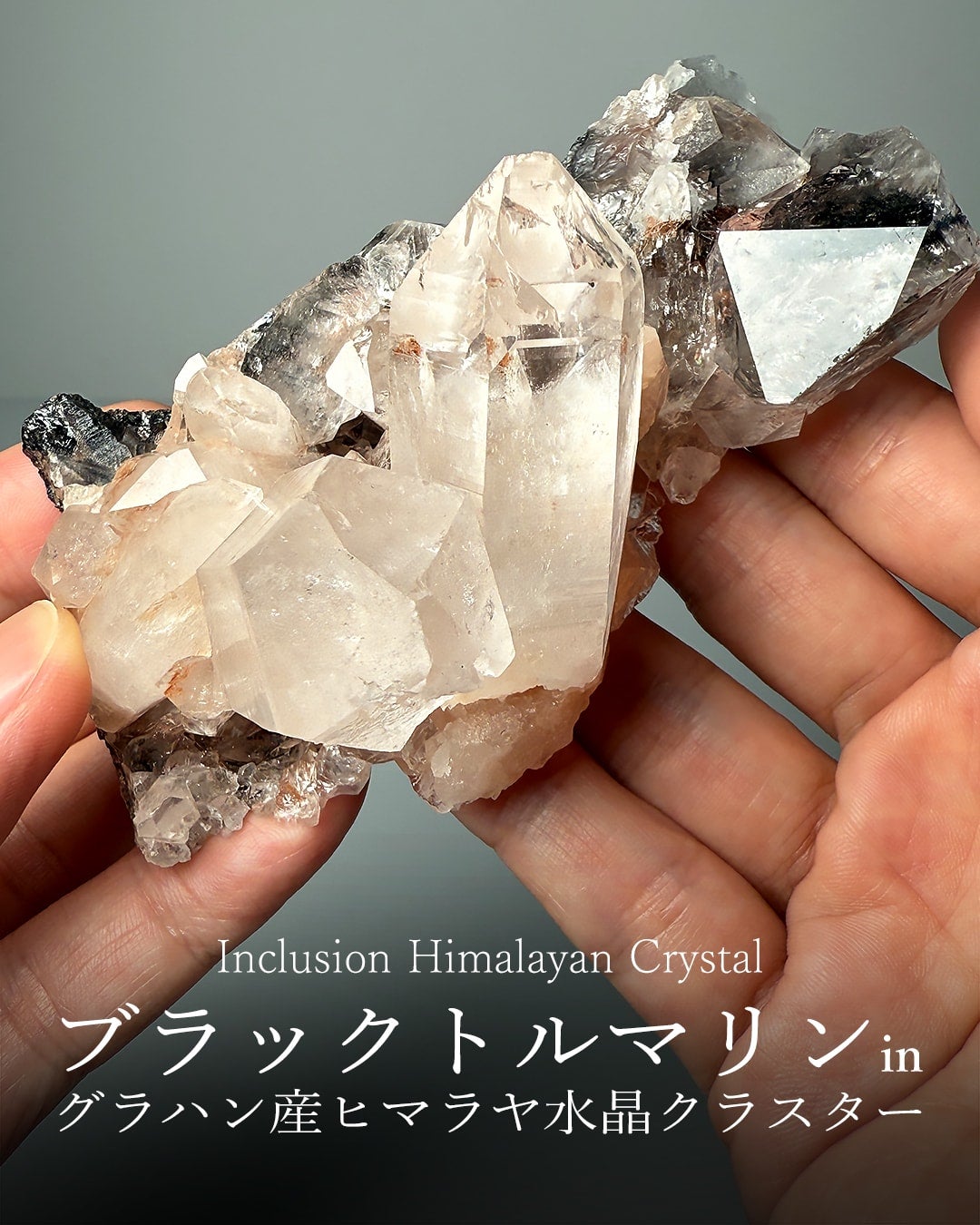 8/10新着情報☆希少ブラックトルマリンイン！グラハン産ヒマラヤ水晶
