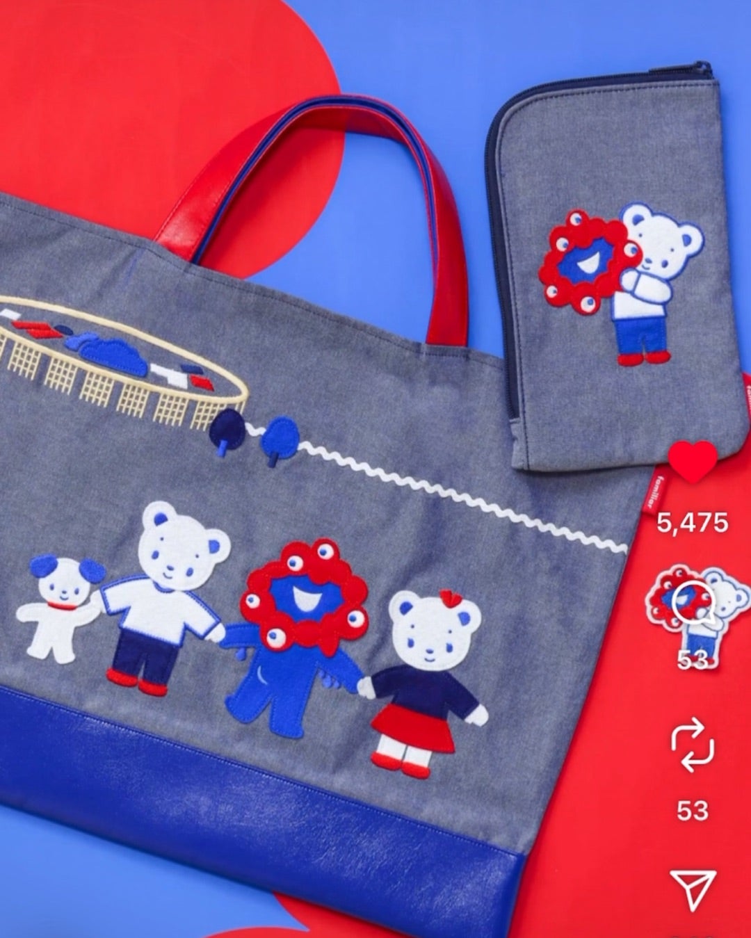ファミリアデニムバッグ！familiar & ミャクミャク EXPO2025