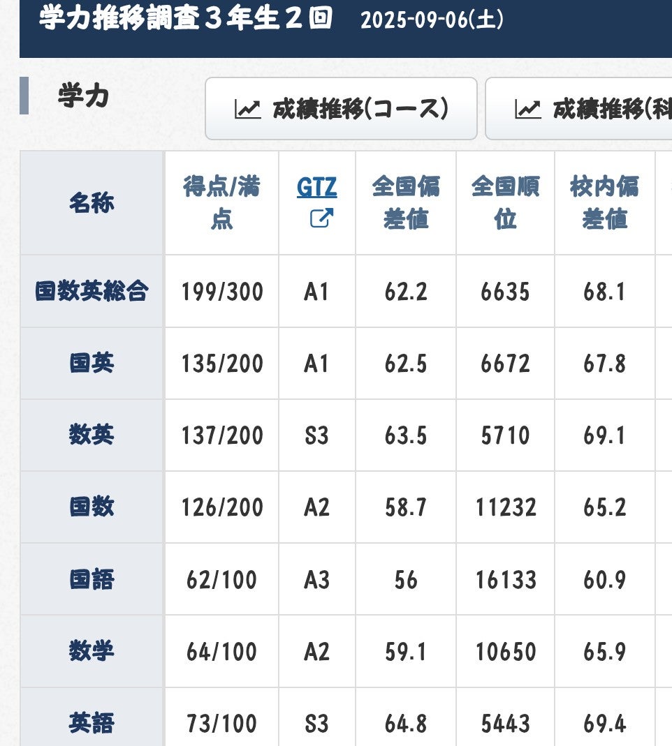 ベネッセgtz成績カルテ発表！中学3年長女の国語克服法 | ぼんやり息子