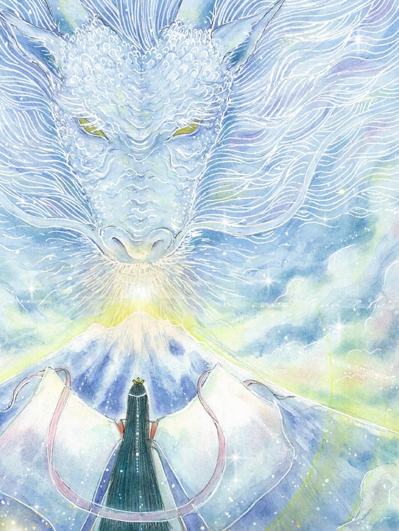 完売しました 12月の神様アート「白雲大龍神と宇津田姫命」 | 神様と人