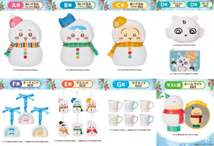 エニマイくじ】ちいかわ エニマイくじ2025 ゆきだるまになっちゃった
