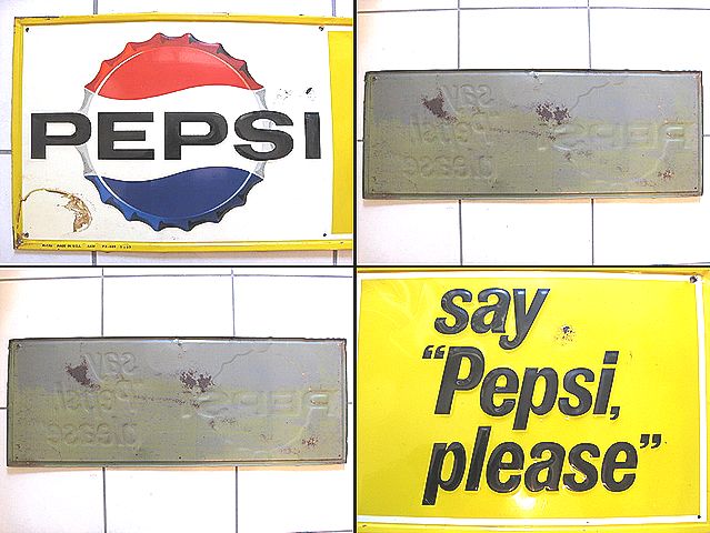 レア 1960's PEPSI ペプシ ビンテージ Vintage 看板 7UP ☆レア