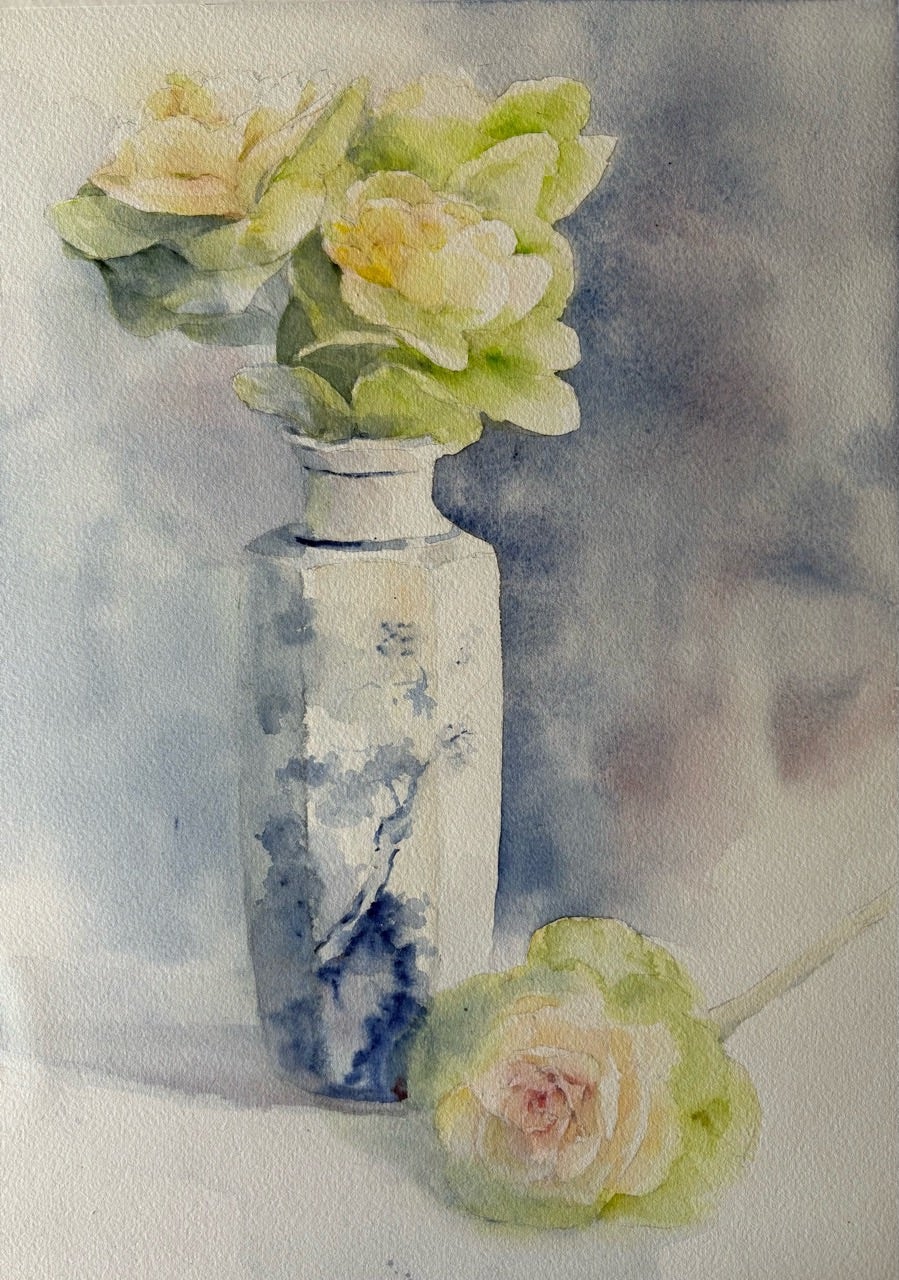 水彩画 葉牡丹 F6 水彩画 葉牡丹 F6 水彩画 葉牡丹 F6