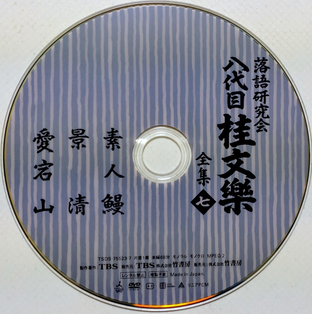 落語研究会 八代目桂文楽全集』〜「素人鰻/景清/愛宕山」 | 河内家菊水