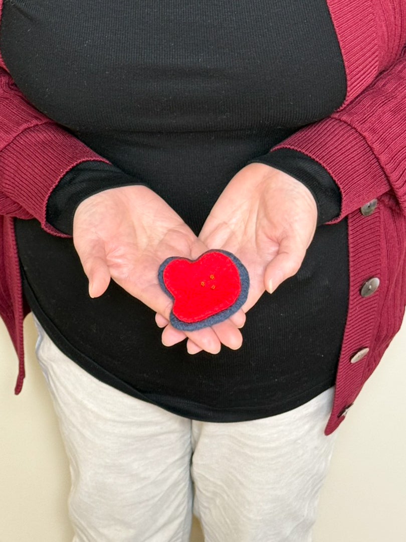 水フェルト講習｜復習も出来て良かった！基礎②応用【ハートのブローチ